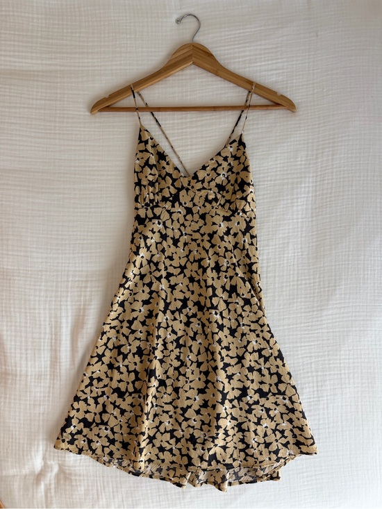 Madewell Dresses & Skirts - Madewell Black Slip Dress with Cream Floral Print